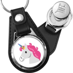 Porte-clés emoji Licorne en simili-cuir