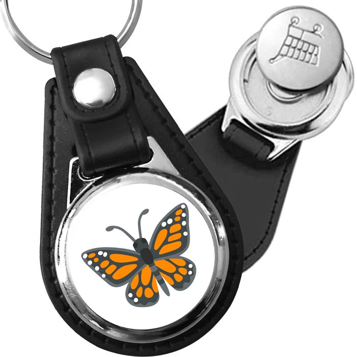 Porte-clés emoji Papillon en simili-cuir