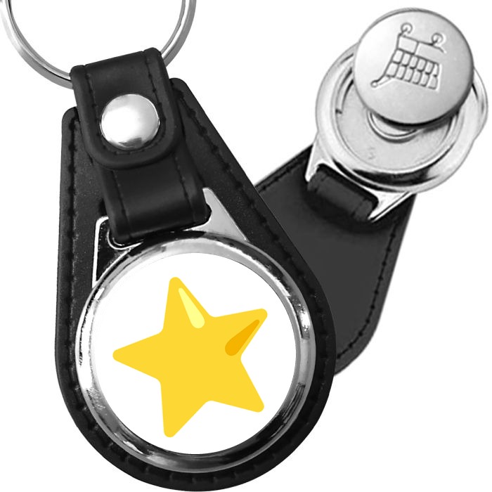 Porte-clés emoji Etoile en simili-cuir