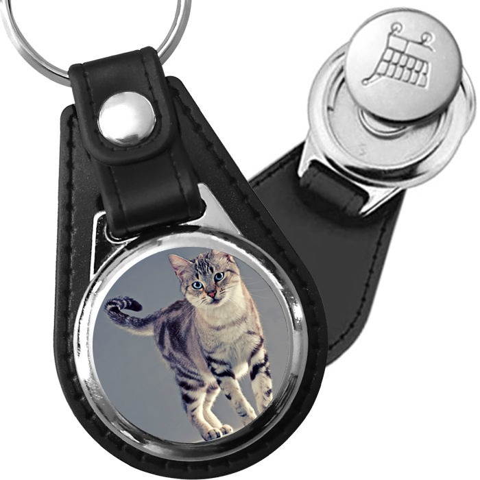 Porte-clés American Wirehair en simili-cuir