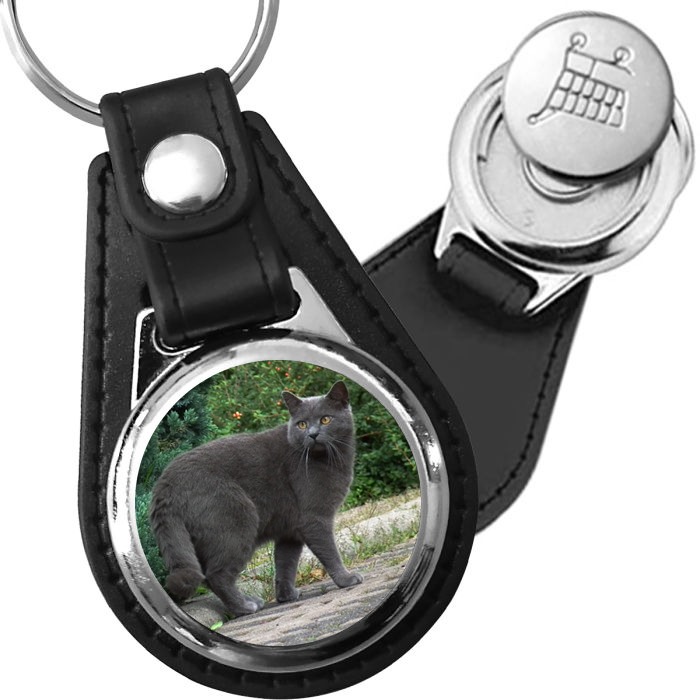 Porte-clés Chartreux en simili-cuir