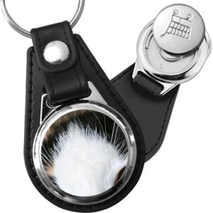 Porte-clés Chat blanc en simili-cuir