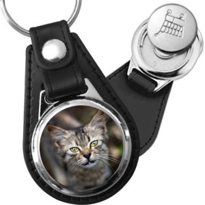 Porte-clés Chat sauvage en simili-cuir