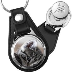 Porte-clés Chaton en simili-cuir