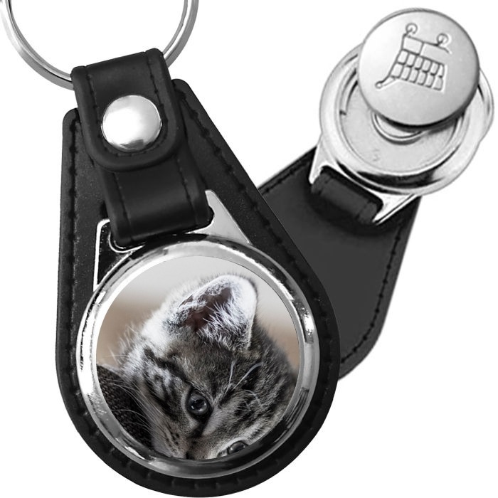 Porte-clés Chaton en simili-cuir