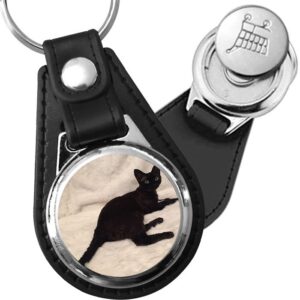 Porte-clés Devon Rex en simili-cuir