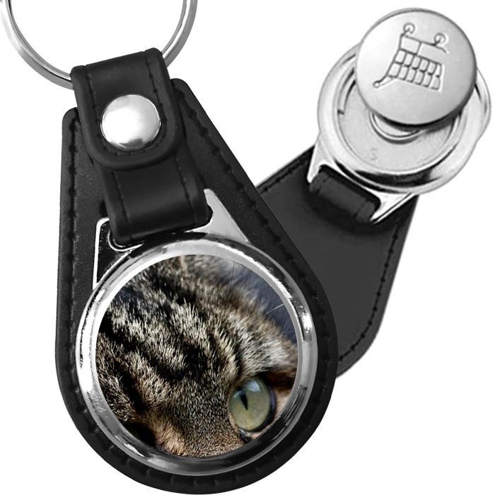 Porte-clés Felin en simili-cuir