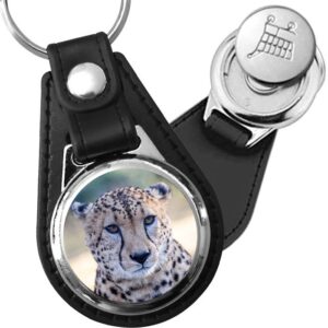 Porte-clés Guépard en simili-cuir