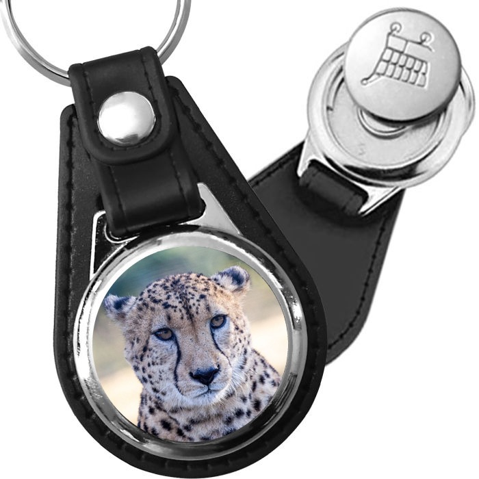 Porte-clés Guépard en simili-cuir