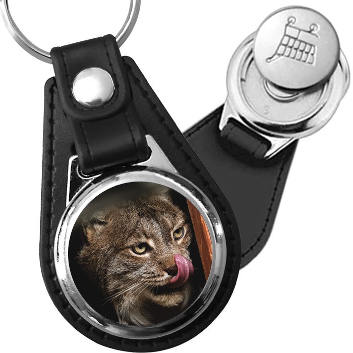 Porte-clés Lynx en simili-cuir