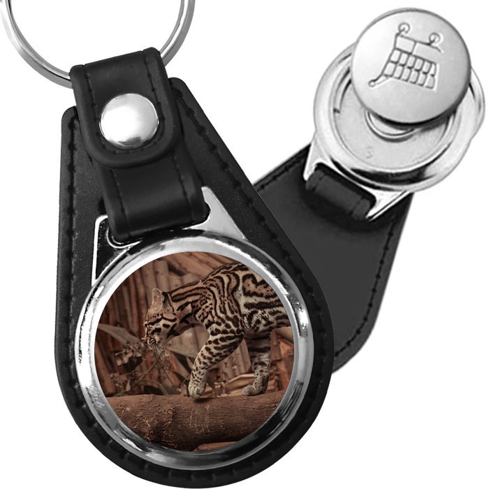 Porte-clés Ocelot en simili-cuir