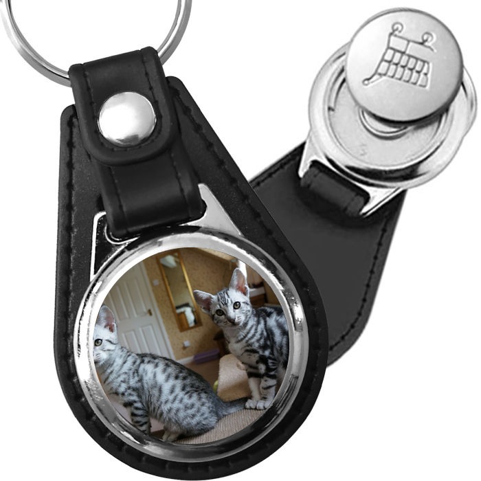 Porte-clés Ocicat en simili-cuir