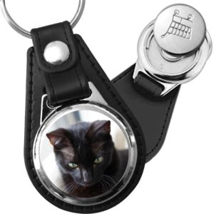 Porte-clés Panthère noire en simili-cuir