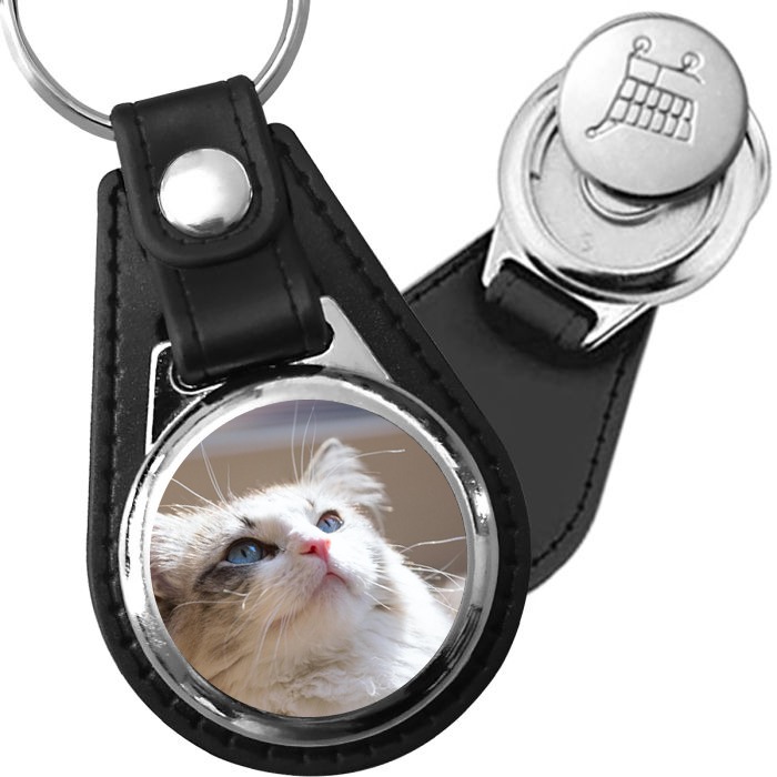 Porte-clés Ragdoll en simili-cuir