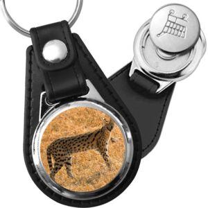 Porte-clés Serval en simili-cuir