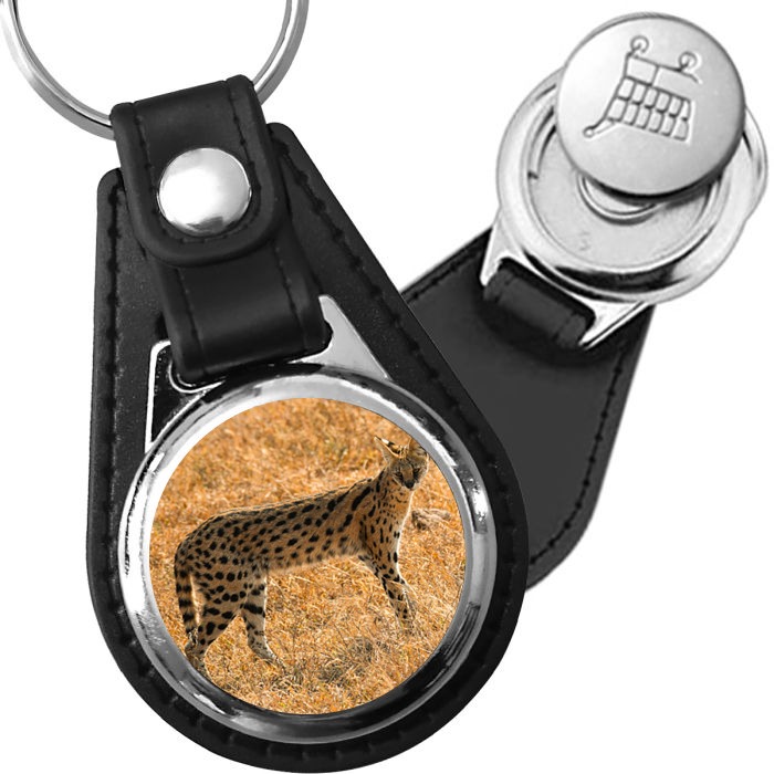 Porte-clés Serval en simili-cuir