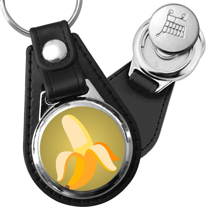 Porte-clés emoji Banane en simili-cuir
