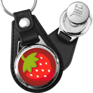Porte-clés emoji Fraise en simili-cuir