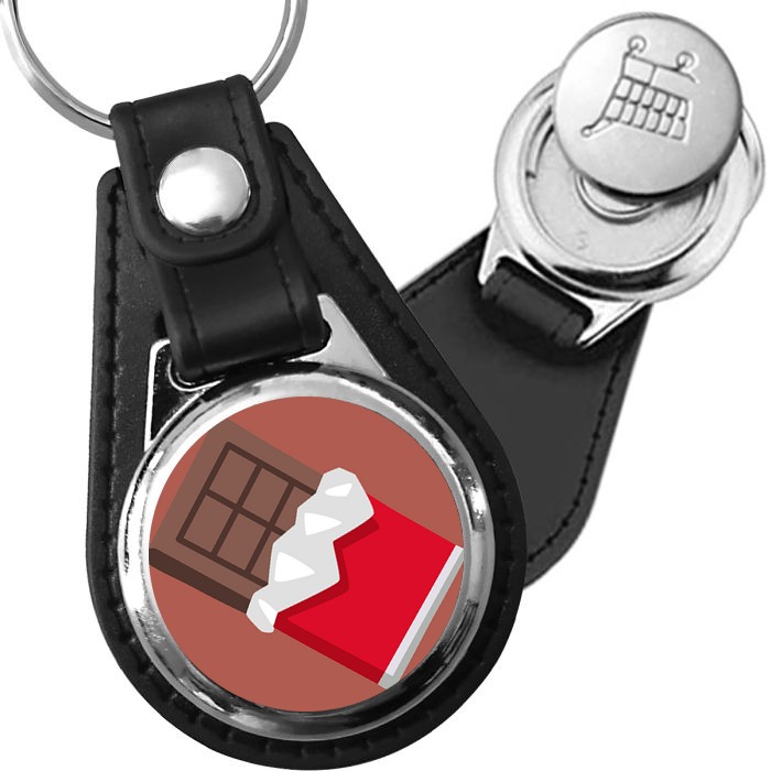 Porte-clés emoji Chocolat en simili-cuir