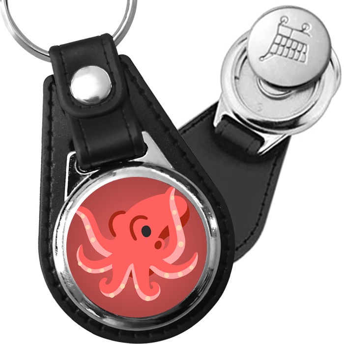Porte-clés emoji Poulpe en simili-cuir
