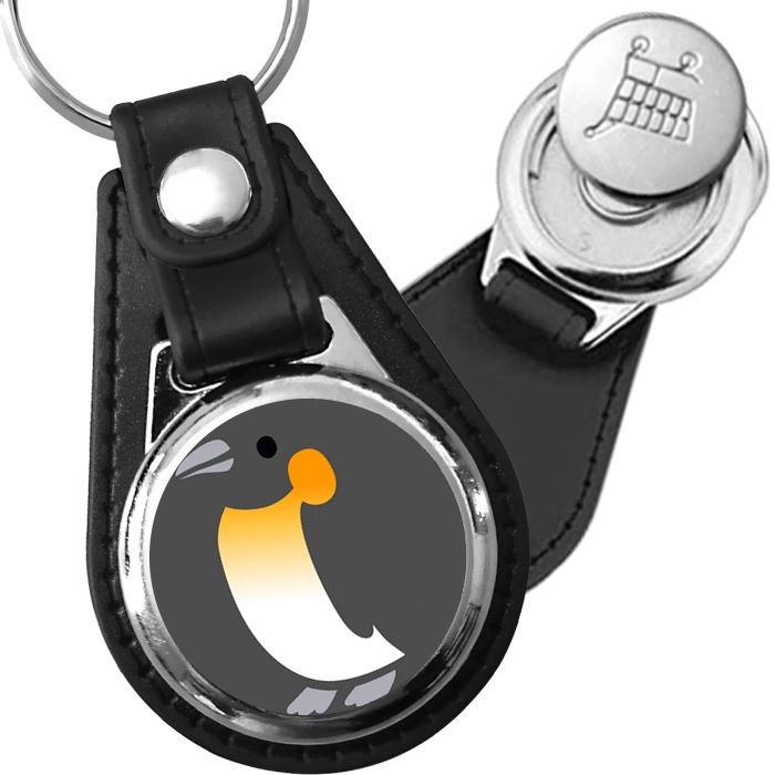 Porte-clés emoji Pingouin en simili-cuir