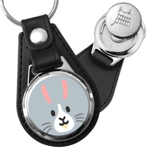 Porte-clés emoji Tete de lapin en simili-cuir