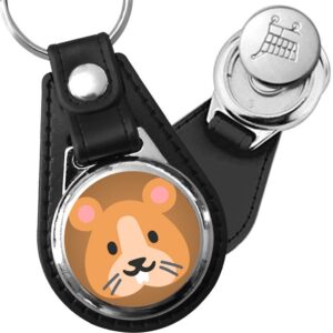 Porte-clés emoji Tete de hamster en simili-cuir