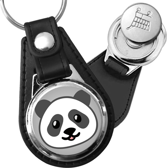 Porte-clés emoji Panda en simili-cuir