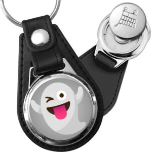 Porte-clés emoji Fantome en simili-cuir