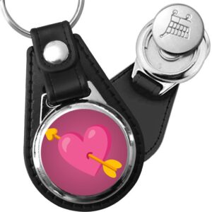 Porte-clés emoji Coeur fleche en simili-cuir