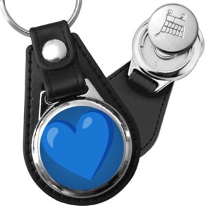 Porte-clés emoji Coeur bleu en simili-cuir