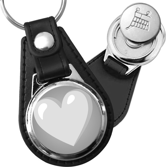 Porte-clés emoji Coeur blanc en simili-cuir