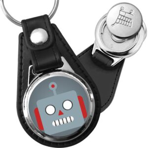 Porte-clés emoji Robot en simili-cuir