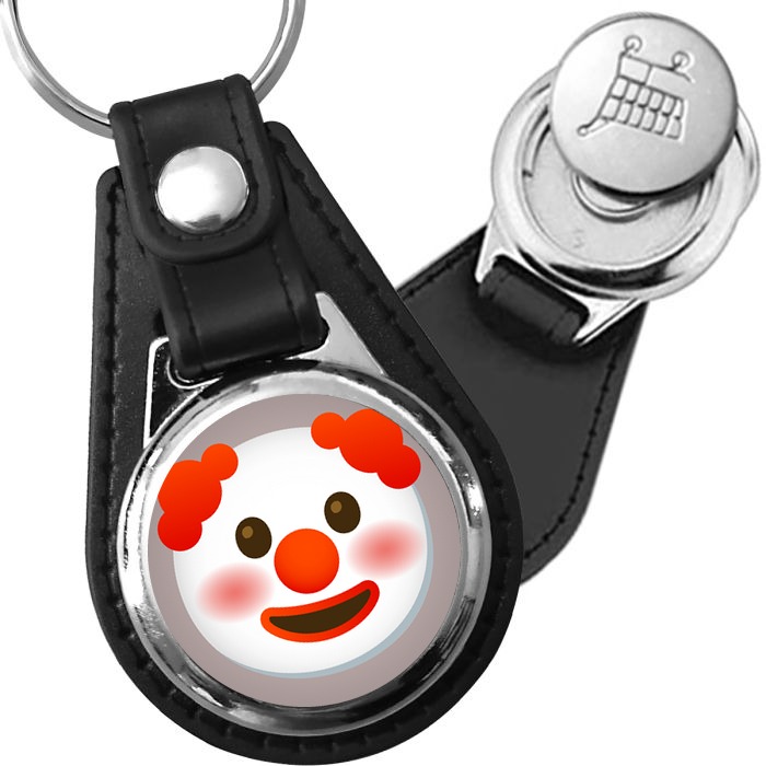 Porte-clés emoji Clown en simili-cuir
