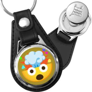 Porte-clés emoji Smiley explosé en simili-cuir