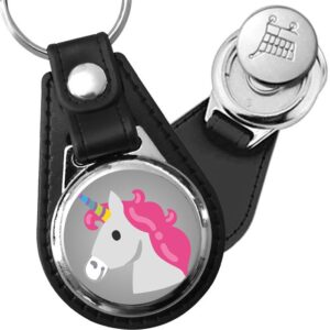 Porte-clés emoji Licorne en simili-cuir