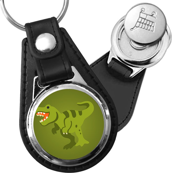 Porte-clés emoji Dinosaure en simili-cuir