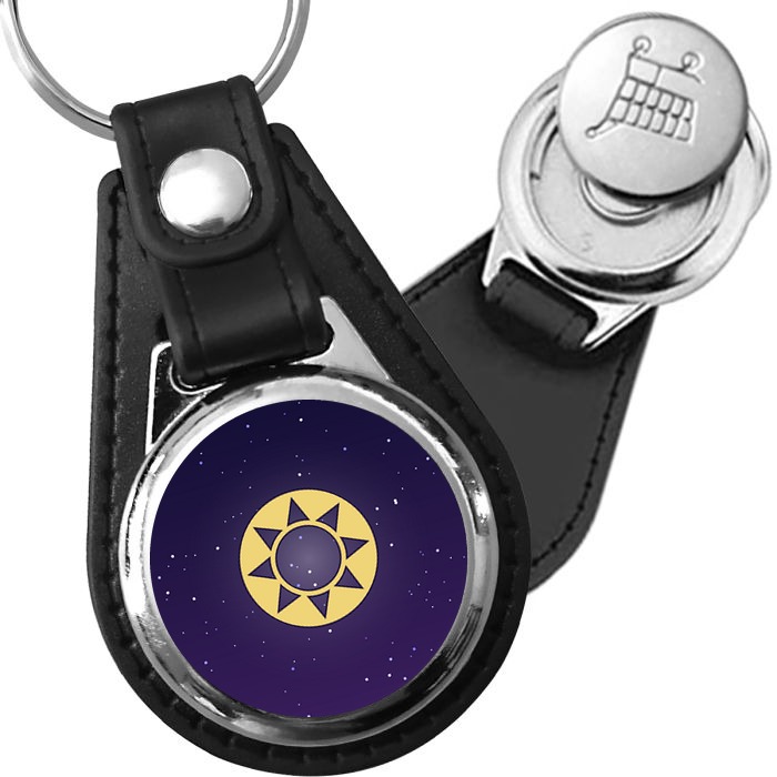 Porte-clés Cercle etoile en simili-cuir