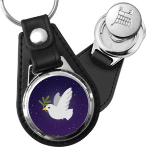 Porte-clés Colombe en simili-cuir