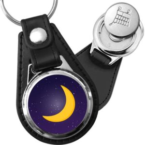 Porte-clés Croissant de lune en simili-cuir