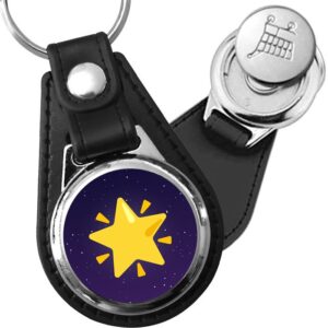 Porte-clés Etoile brillante en simili-cuir