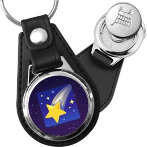 Porte-clés Etoile filante en simili-cuir