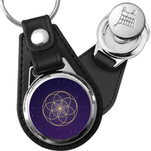 Porte-clés Graine de vie en simili-cuir