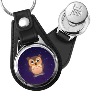 Porte-clés Hibou en simili-cuir