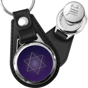 Porte-clés Merkaba en simili-cuir