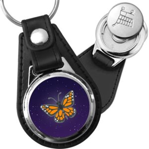 Porte-clés Papillon en simili-cuir