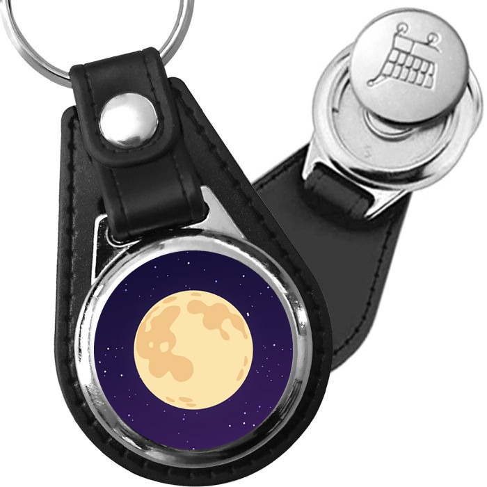 Porte-clés Pleine lune en simili-cuir