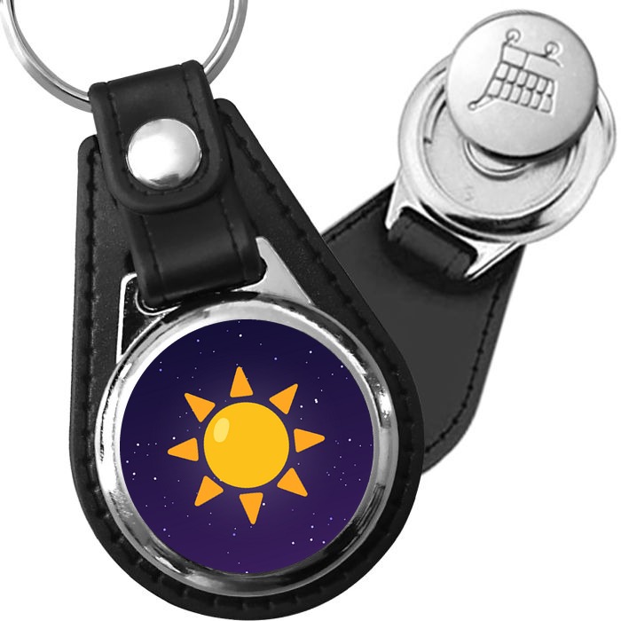Porte-clés Soleil en simili-cuir