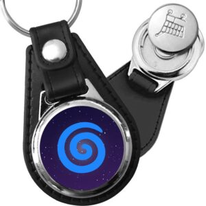 Porte-clés Spirale cosmique en simili-cuir