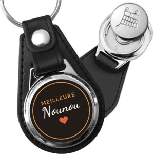 Porte-clés Meilleure Nounou en simili-cuir